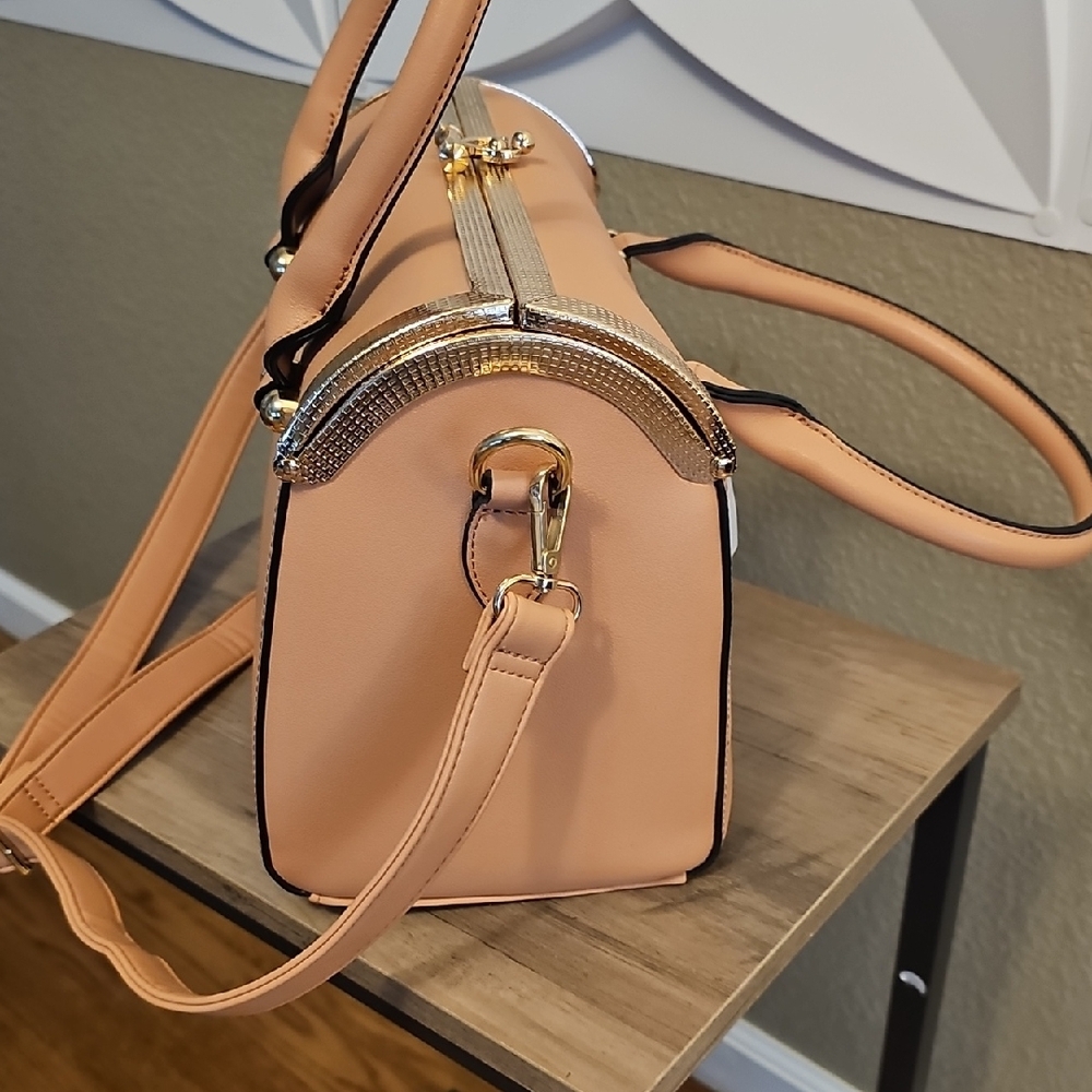 Elegant PEACH COLOR Satchel With Letters - Picture 7 of 10